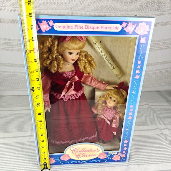 Collector’s Choice Porcelain Doll Set Mother & Daughter Duo 1990s NIB - Picture 7 of 11